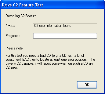 Device Capabilities - Exact Audio Copy - C2 Feature