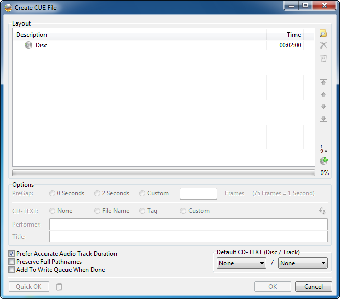 Screenshot - Create CUE File