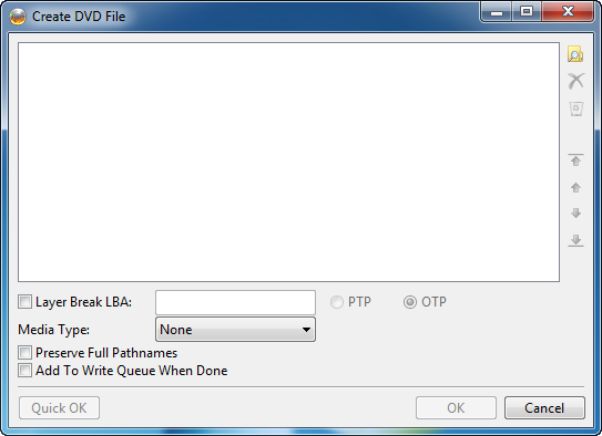 Screenshot - Create DVD File