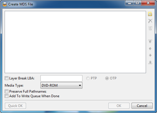 Screenshot - Create MDS File