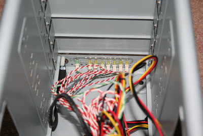 Inside/LED view of Addonics Storage Tower V